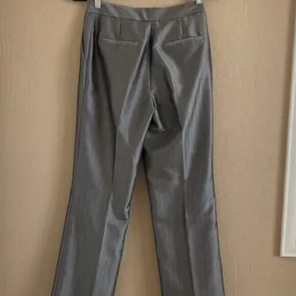 Calvin Klein Silver Herringbone Straight Leg Trouser Pants - Sz.2 - NWOT - Picture 4 of 6
